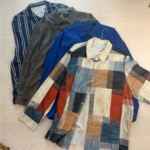 4 in 1 dress shirts, long sleeve. 4XL